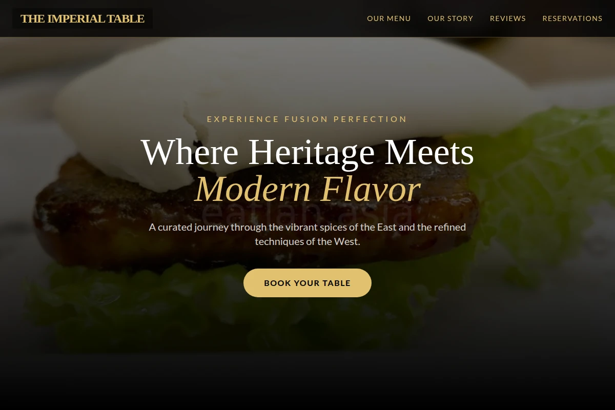 Table Asian Fusion Food