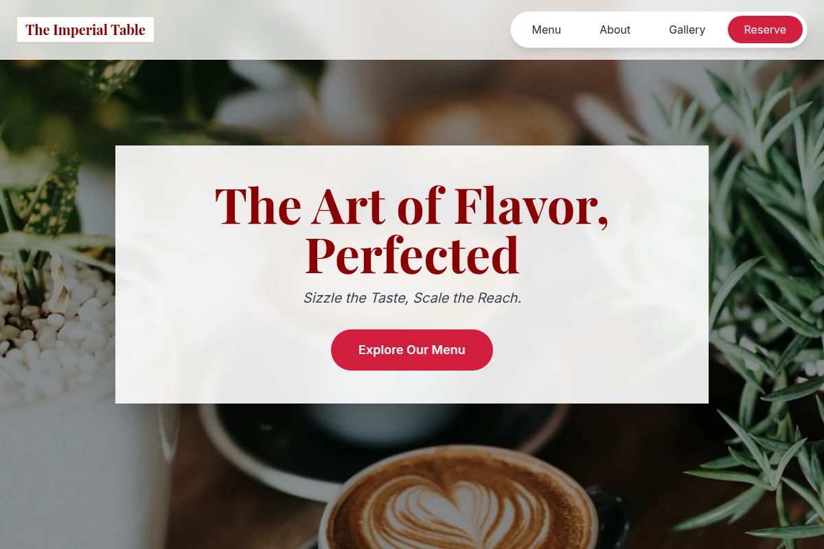 Menu Cafe